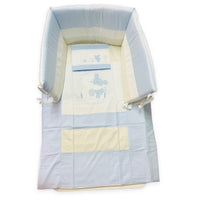 Completo trapunta lettino con lenzuola e paracolpi Pastello