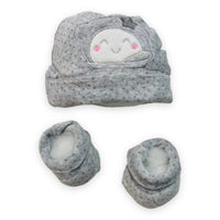 Set Cappello+Scarpe in ciniglia Pastello 0/3 Mesi