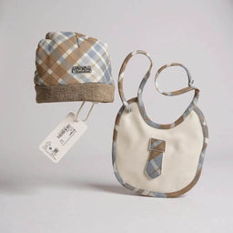 Set Cappello+Bavetta in Caldo Cotone Pastello 0/3 Mesi