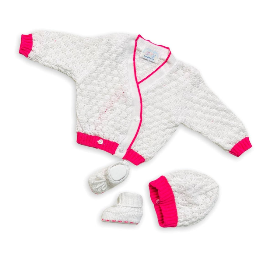 Set Golfino+Scarpette+Cappello in Cotone 0/6 Mesi