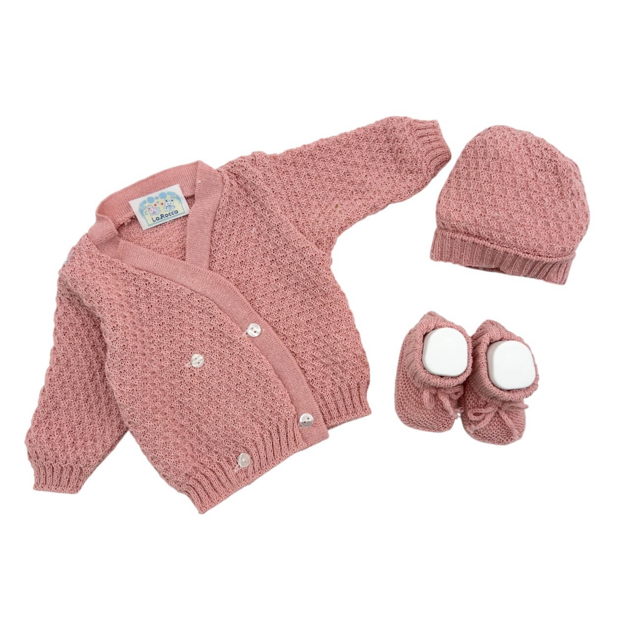 Set Golfino+Scarpette+Cappello in Cotone 0/6 Mesi