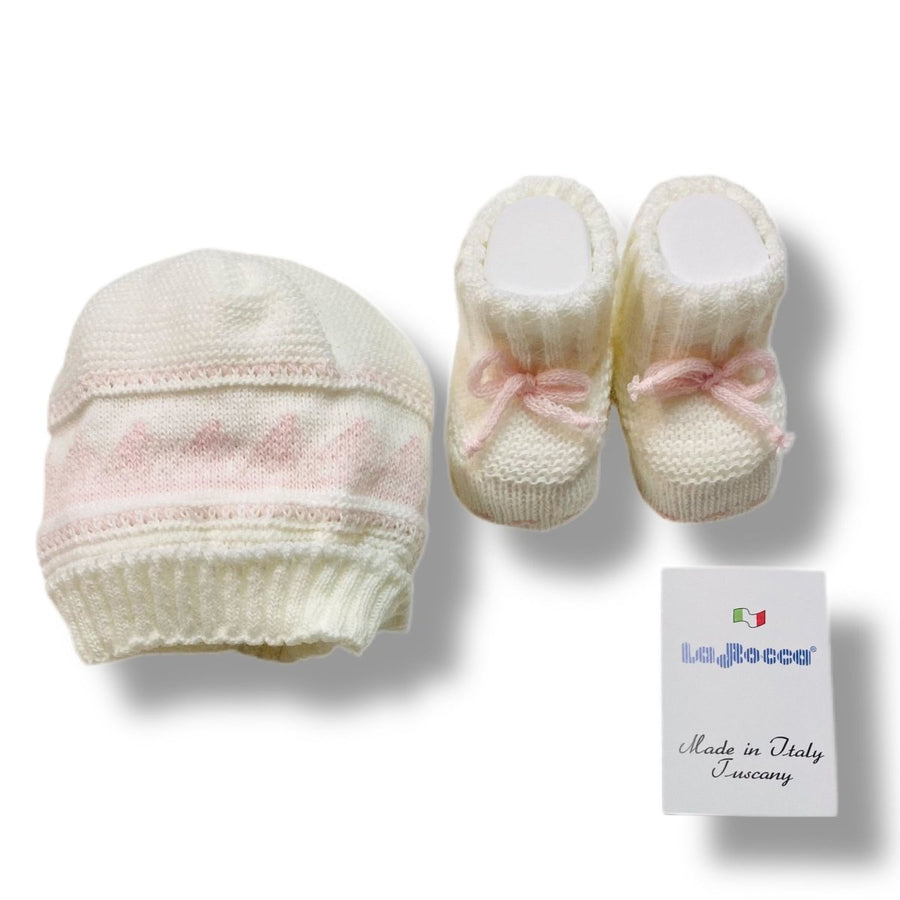 Set Cappello+scarpe in Misto Lana 0/3 Mesi
