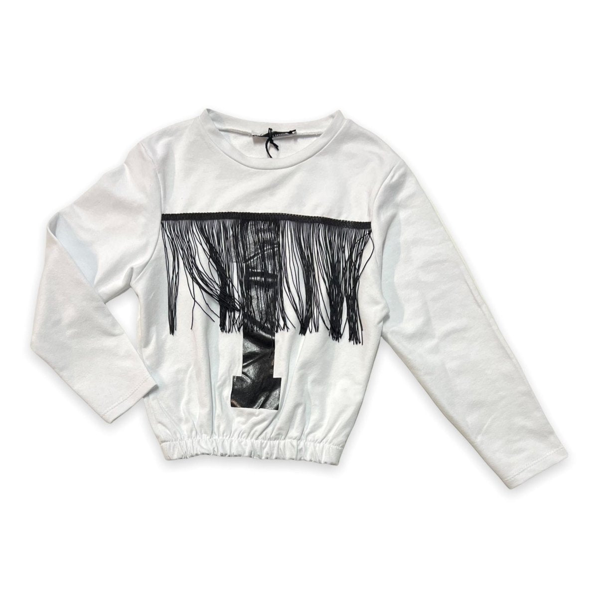 Felpa In Cotone Con frange