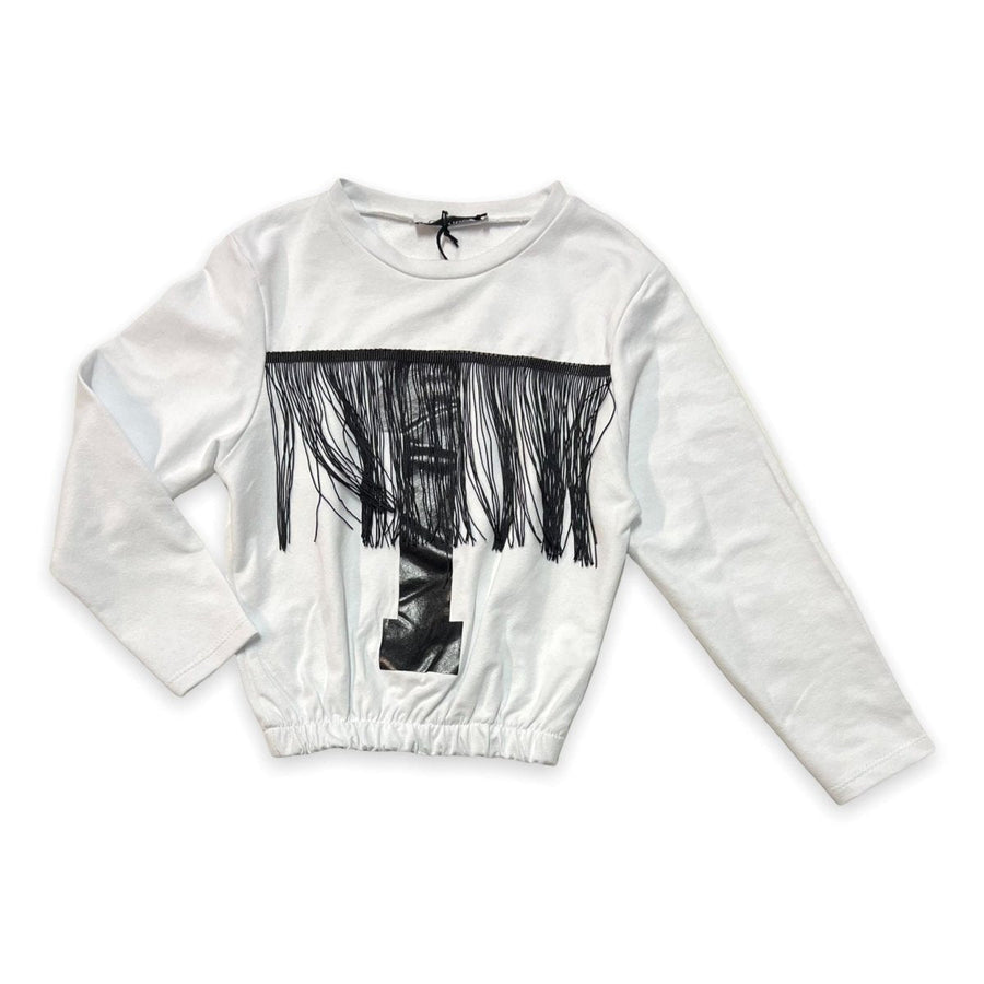 Felpa In Cotone Con frange