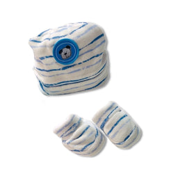 Set Cappello+Scarpe in ciniglia Pastello 0/3 Mesi