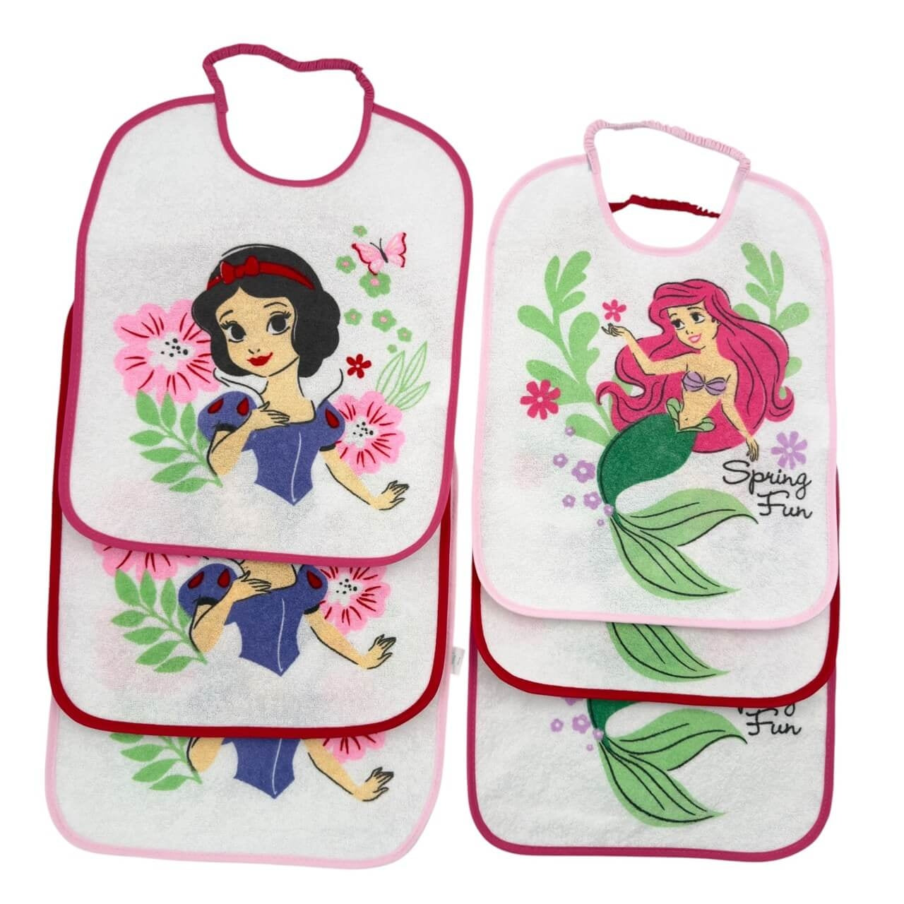 6 Bavette Grandi Principesse Disney Con Molla Plastificata