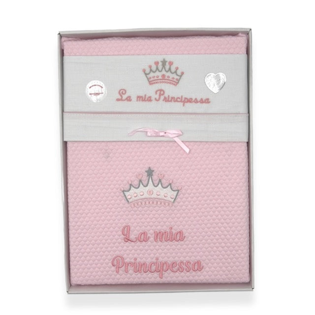 Completo Principessa Lenzuola + Copertina Cotone Culla/passeggino