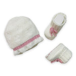 Set Cappello+Scarpe in Misto Lana 0/3 Mesi