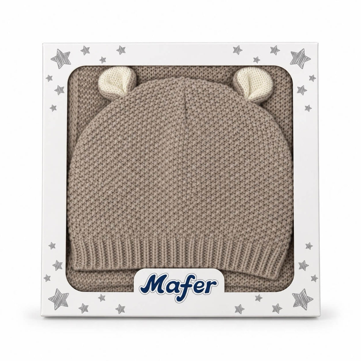 Completo Cappello + Scialle in Misto Lana
