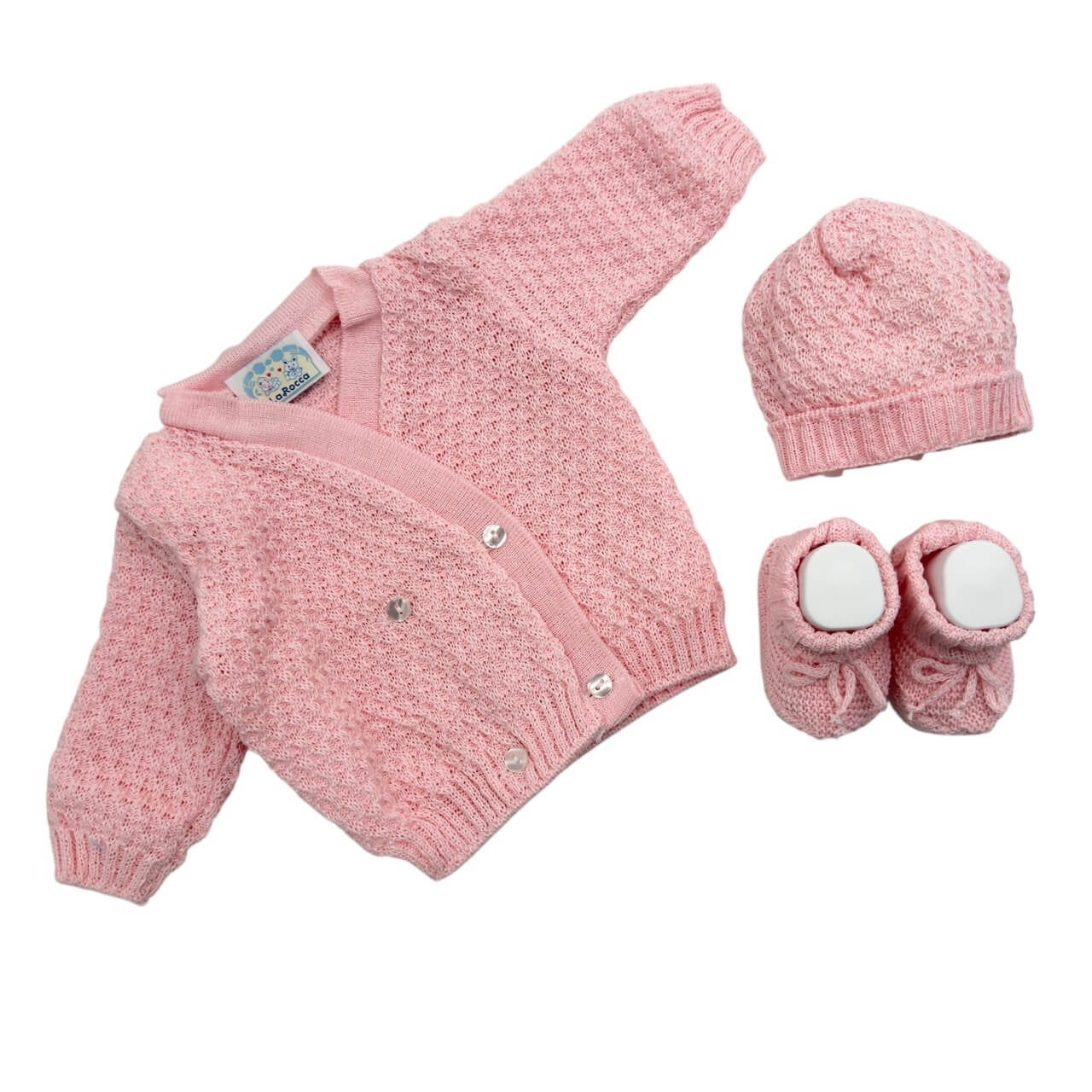 Set Golfino+Scarpette+Cappello in Cotone 0/6 Mesi