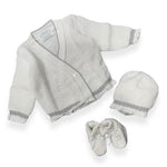 Set Golfino+Scarpette+Cappello in Cotone 0/6 Mesi