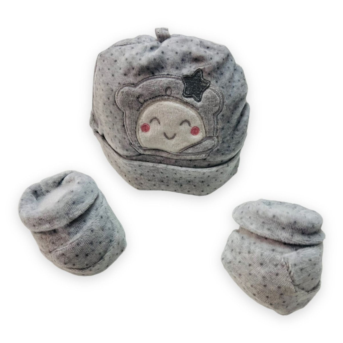 Set Cappello+Scarpe in ciniglia Pastello 0/3 Mesi
