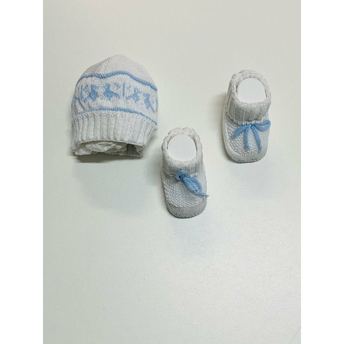 Set Cappello+Scarpe in Cotone 0/3 Mesi