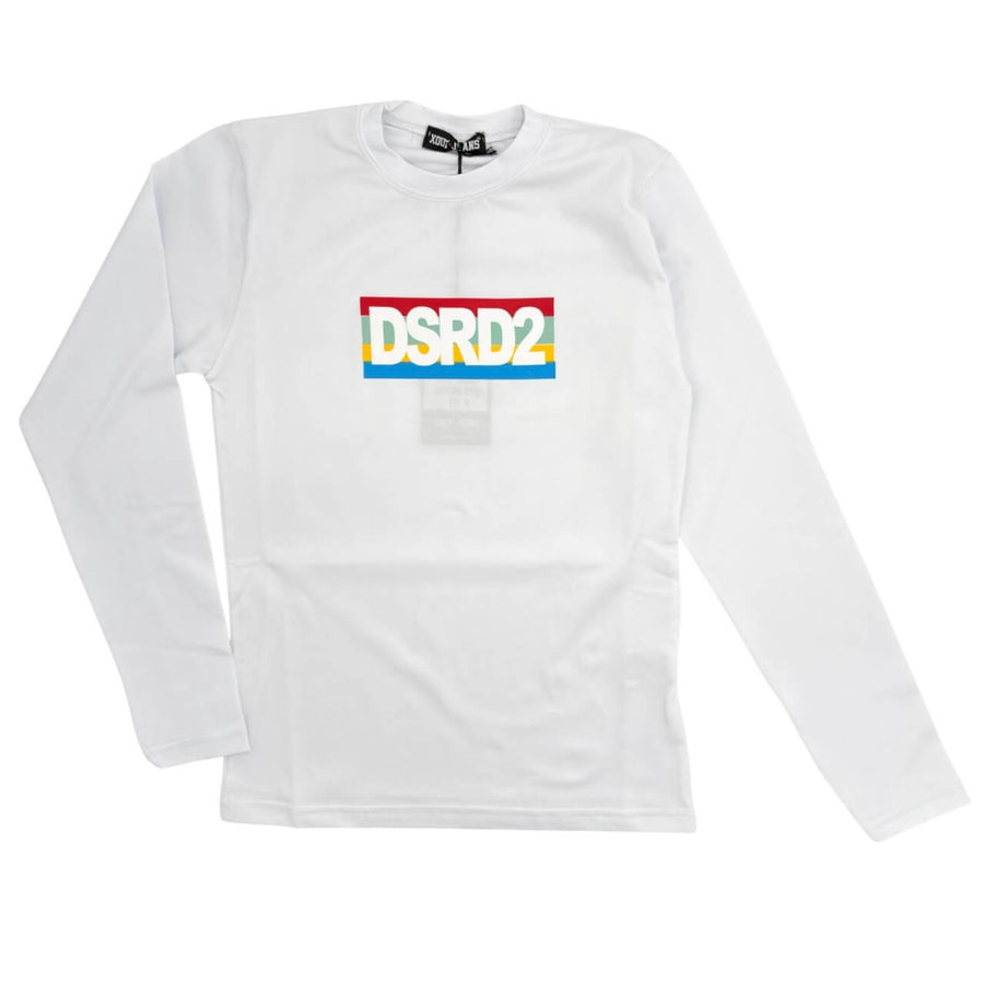 T-Shirt a Manica Lunga Retro Stampato Ragazzo