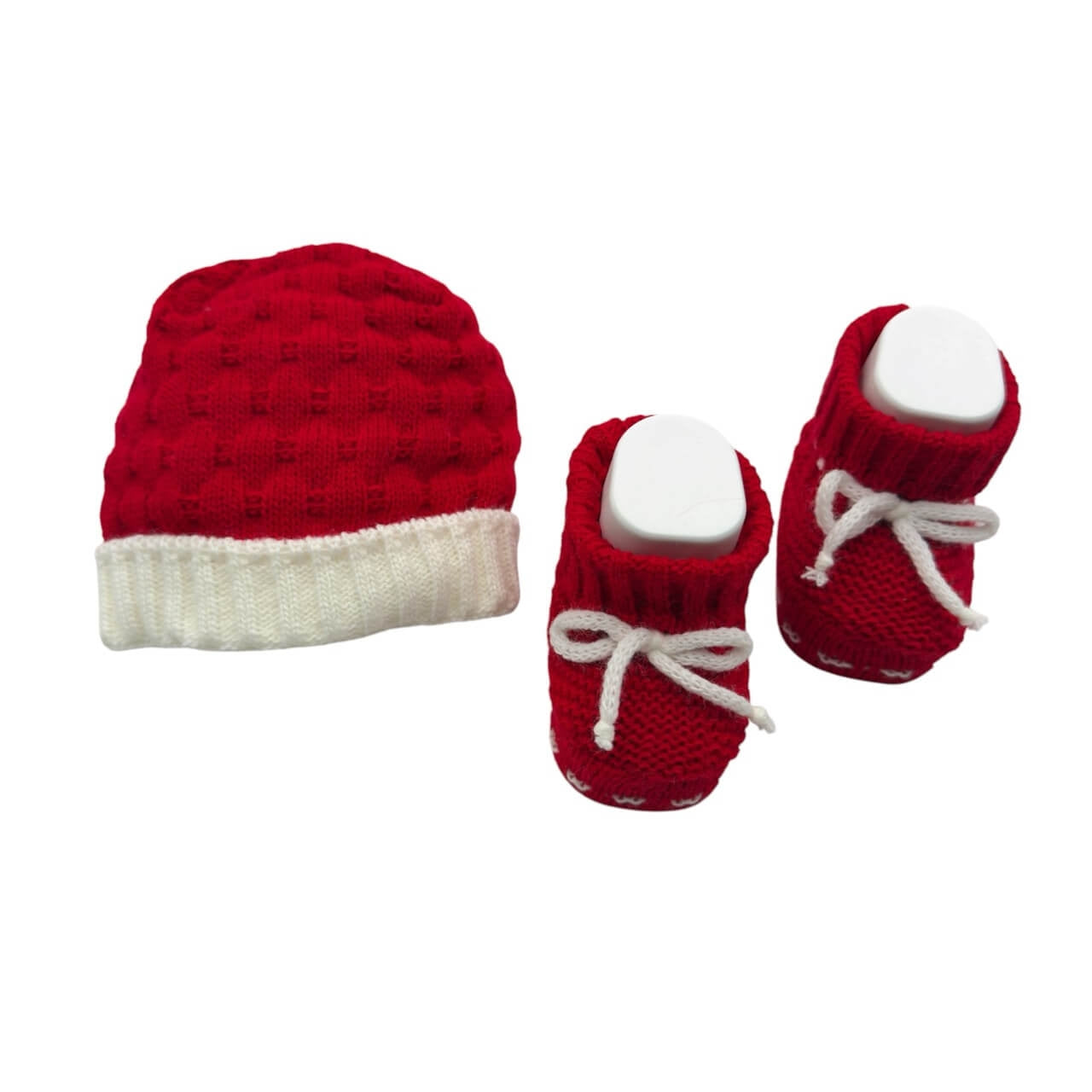 Set Cappello+Scarpe in Misto Lana 0/3 Mesi