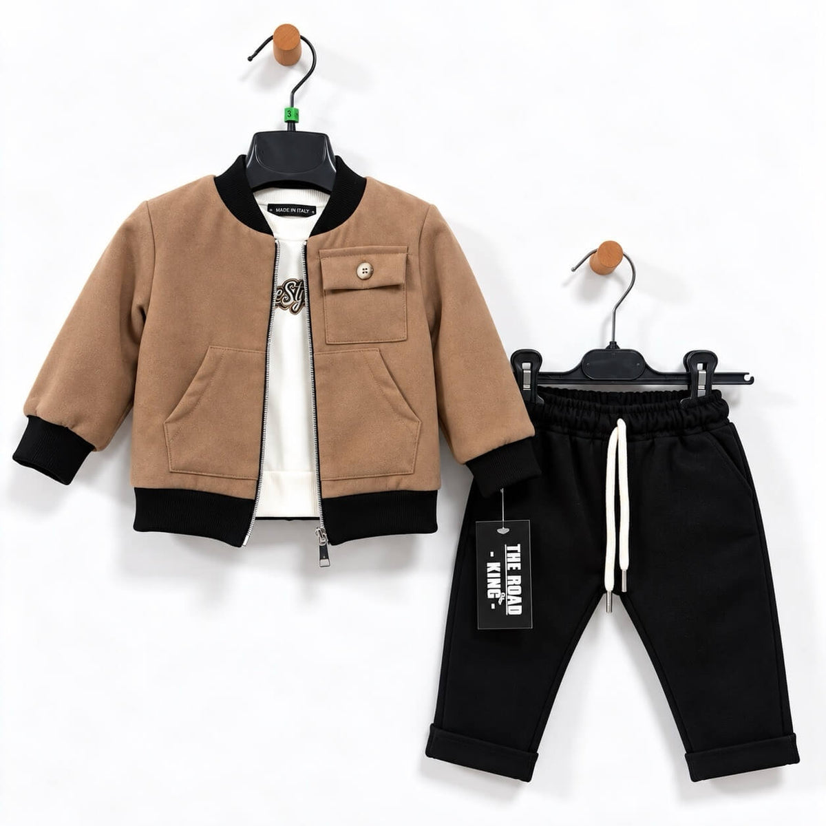 Completo neonato 3 Pezzi + Giubbbino Camosciato