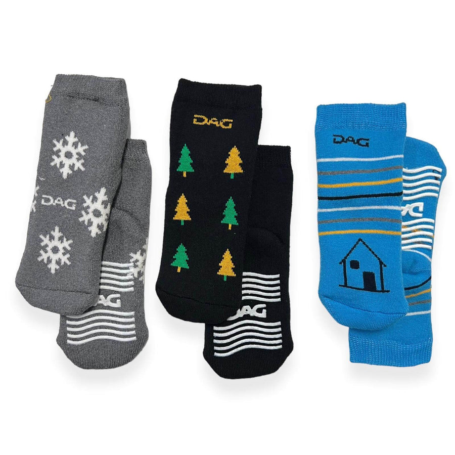 3 Calzini Antiscivolo Caldo Cotone Neonato