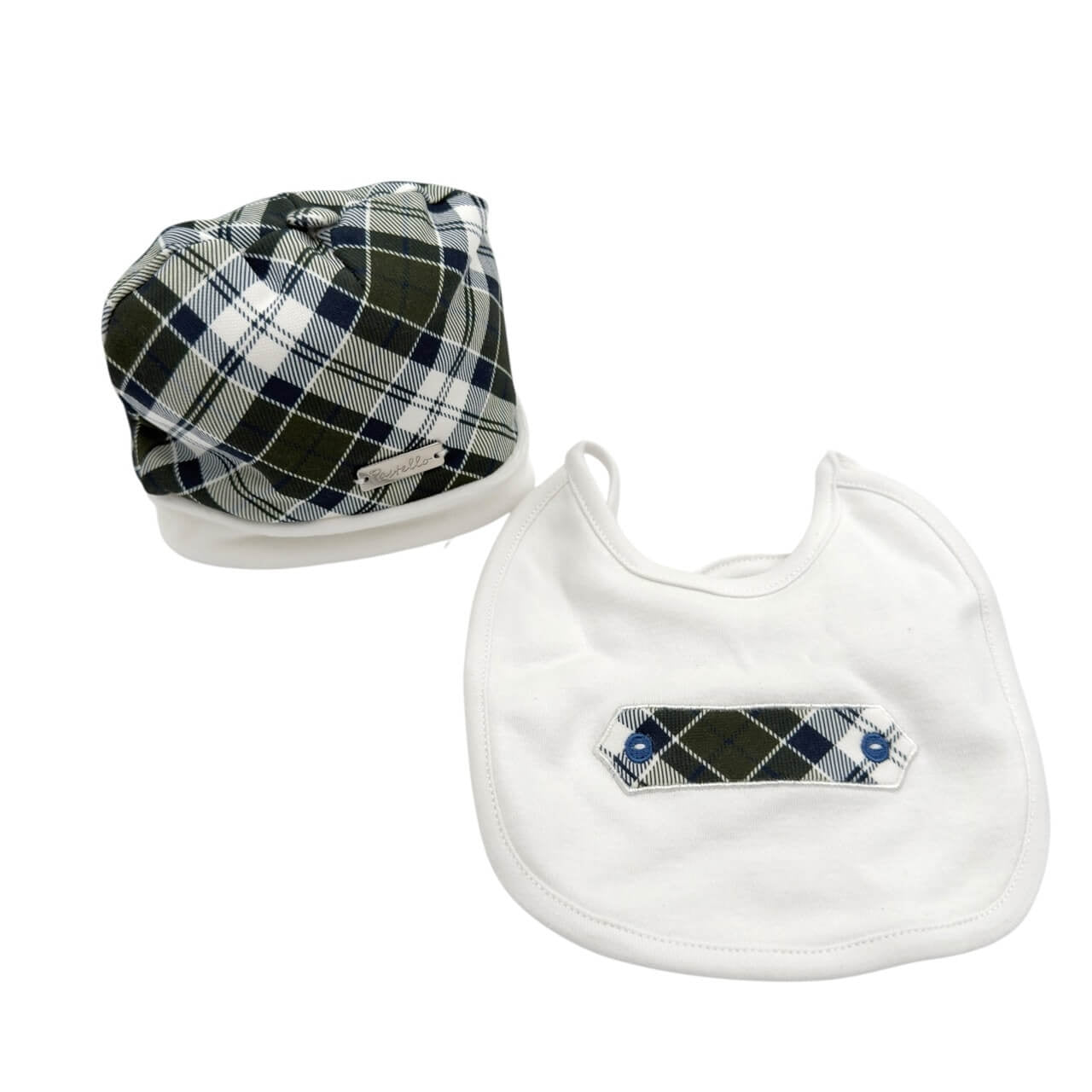 Set Cappello in ciniglia + Bavetta caldo cotone Pastello 0/3 Mesi