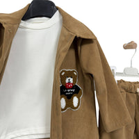 Completo neonato velluto 3 pezzi