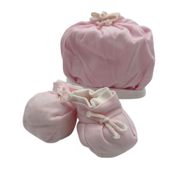 Set Cappello + scarpe  Cotone 0/6 Mesi