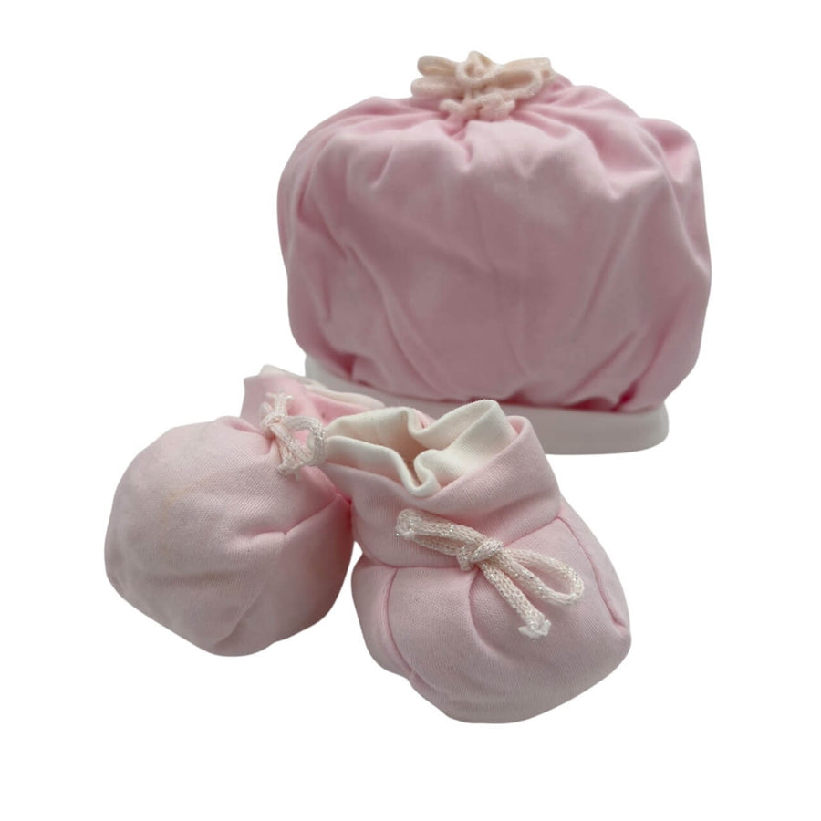Set Cappello + scarpe  Cotone 0/6 Mesi