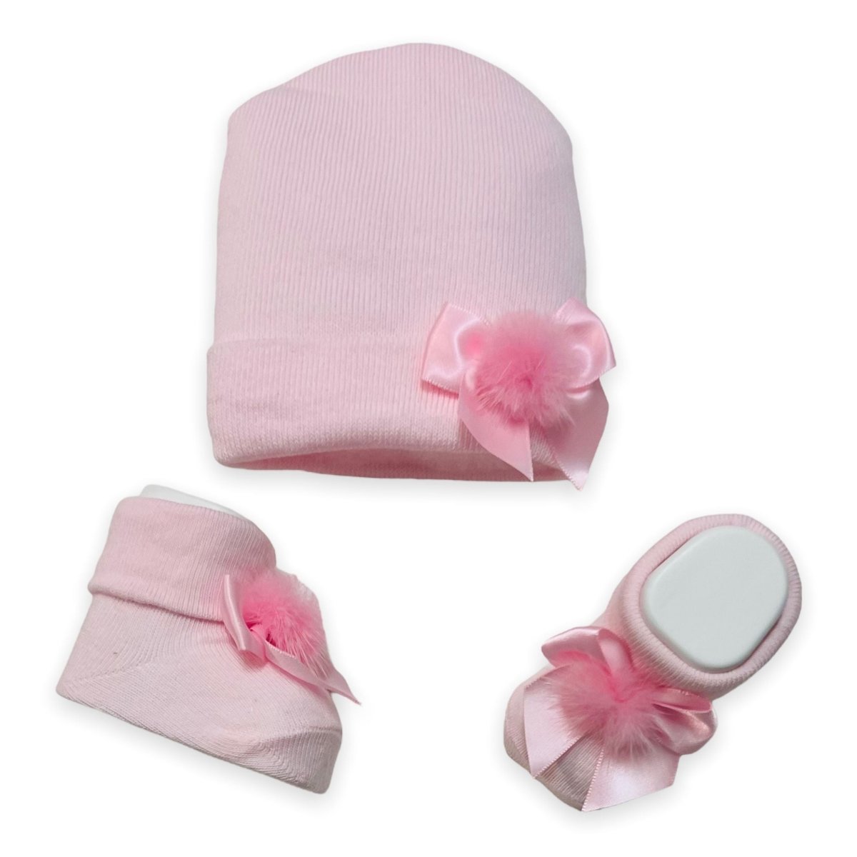 Set Cappello+scarpe in Caldo Cotone 0/6 Mesi