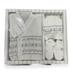 Set Golfino+Scarpette+Cappello in Cotone 0/6 Mesi