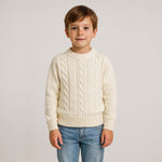 Maglione Treccie Girocollo Bimbo