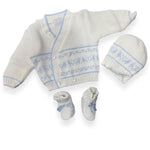 Set Golfino+Scarpette+Cappello in Cotone 0/6 Mesi