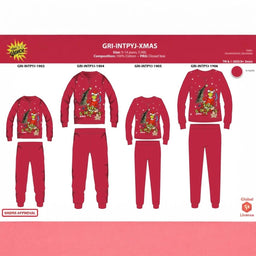 18 pezzi Pigiama Grinch Natalizio set famiglia