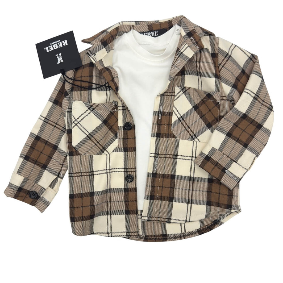 Completo Bimbo Rebel – Camicia + T-shirt Bianca