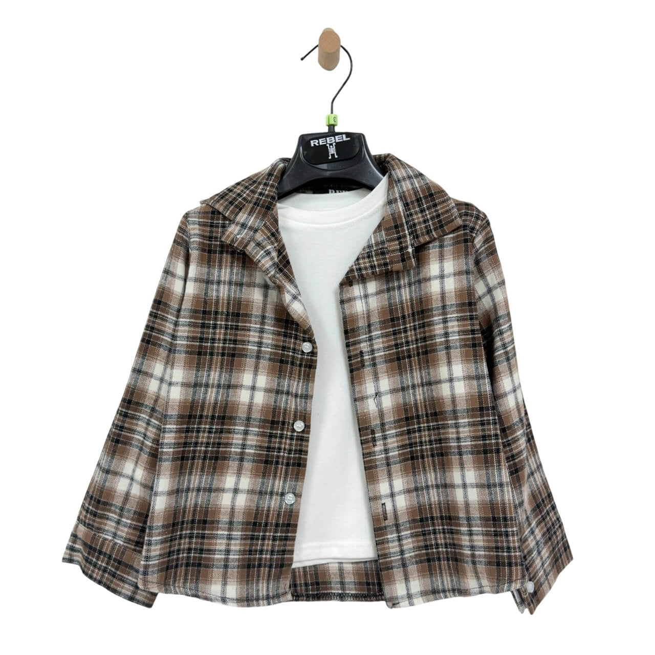 Camicia Flanella Bimbo + T-shirt Bianca - Rebel