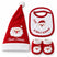 Set Neonato Primo Natale con Cappellino, Bavetta e Scarpine – Nancy Baby