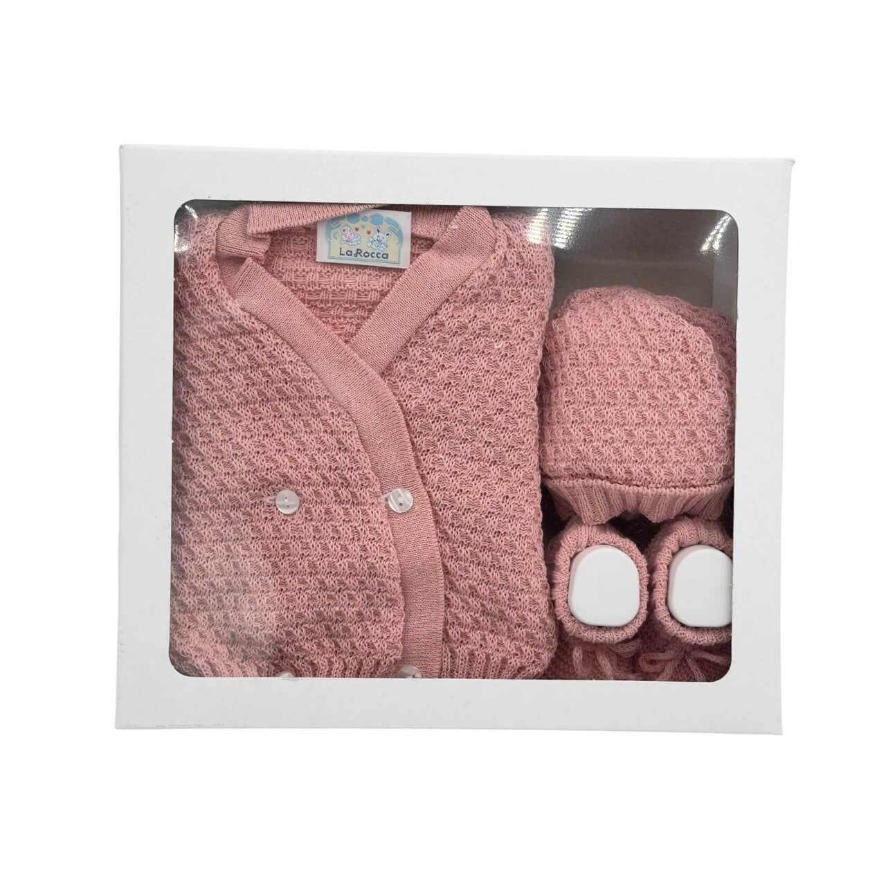 Set Golfino+Scarpette+Cappello in Cotone 0/6 Mesi