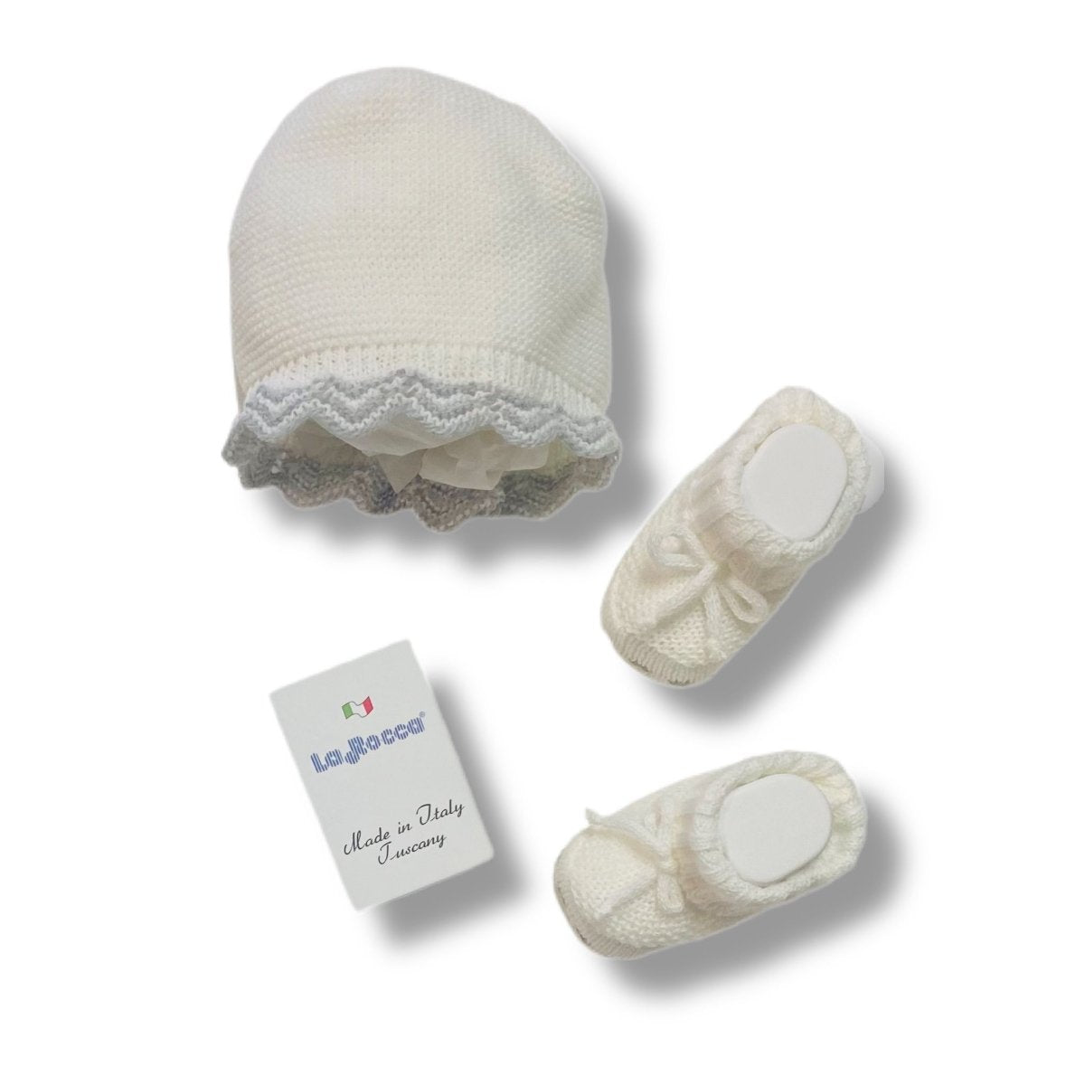 Set Cappello+scarpe in Misto Lana