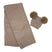 Completo Cappello con 2 Pon Pon + Scialle in Misto Lana