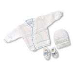 Set Golfino+Scarpette+Cappello in Cotone 0/6 Mesi