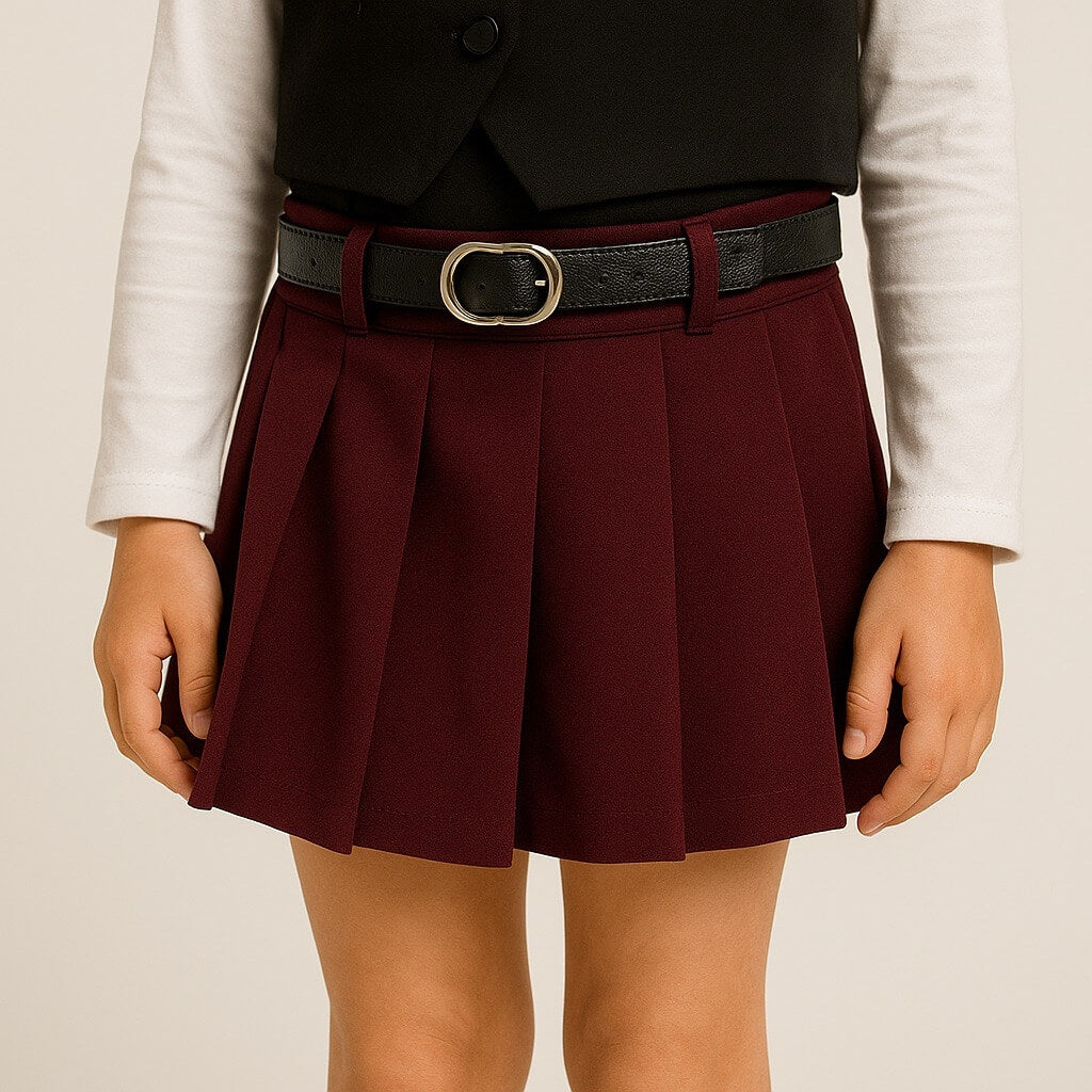 Pantaloncino effetto gonna da bimba con pieghe