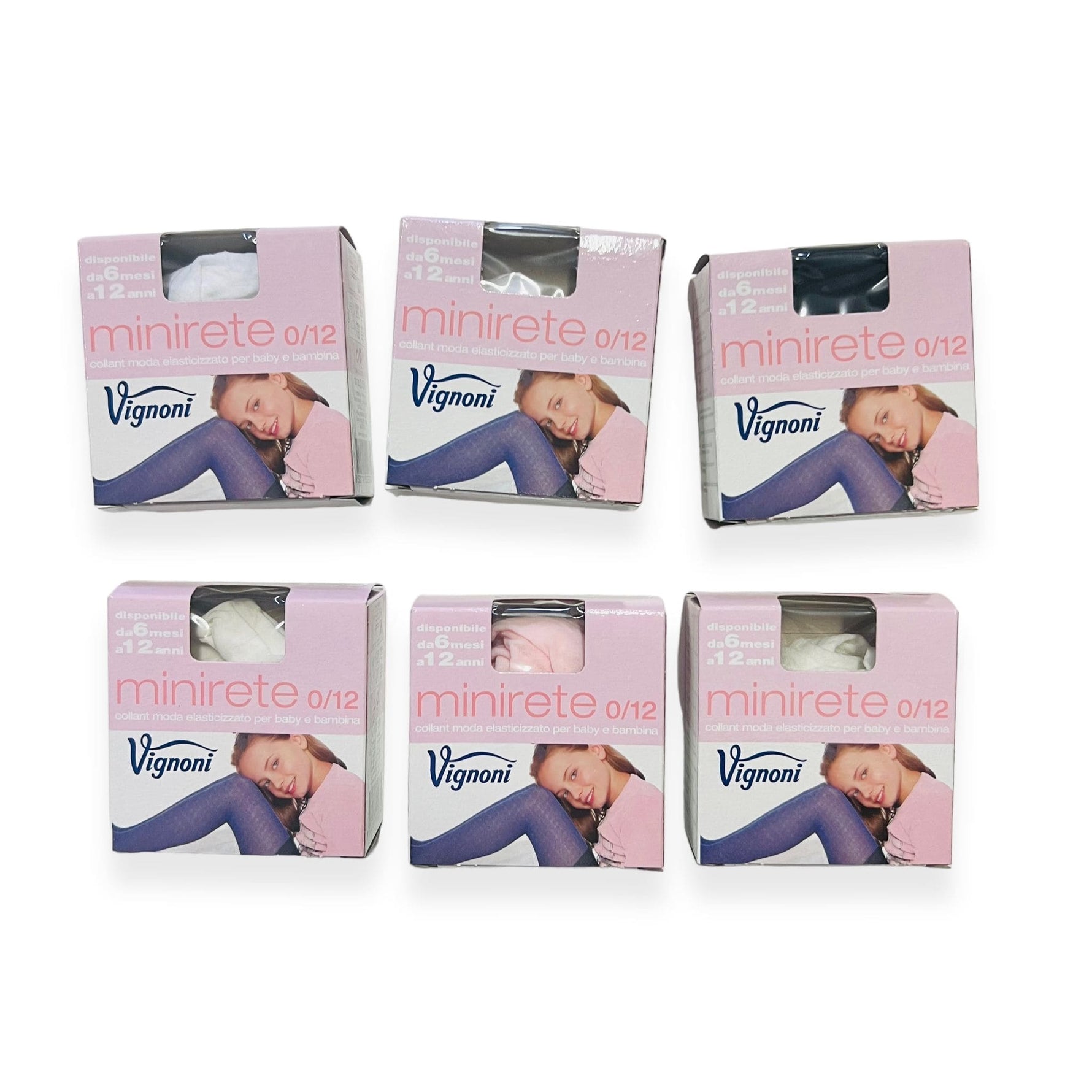 6 Calze Bimba Filanca a rete colori misti Vignoni
