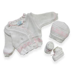 Set Golfino+Scarpette+Cappello in Cotone 0/6 Mesi