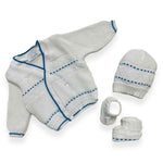Set Golfino+Scarpette+Cappello in Cotone 0/6 Mesi
