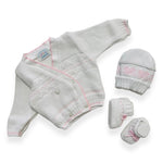 Set Golfino+Scarpette+Cappello in Cotone 0/6 Mesi