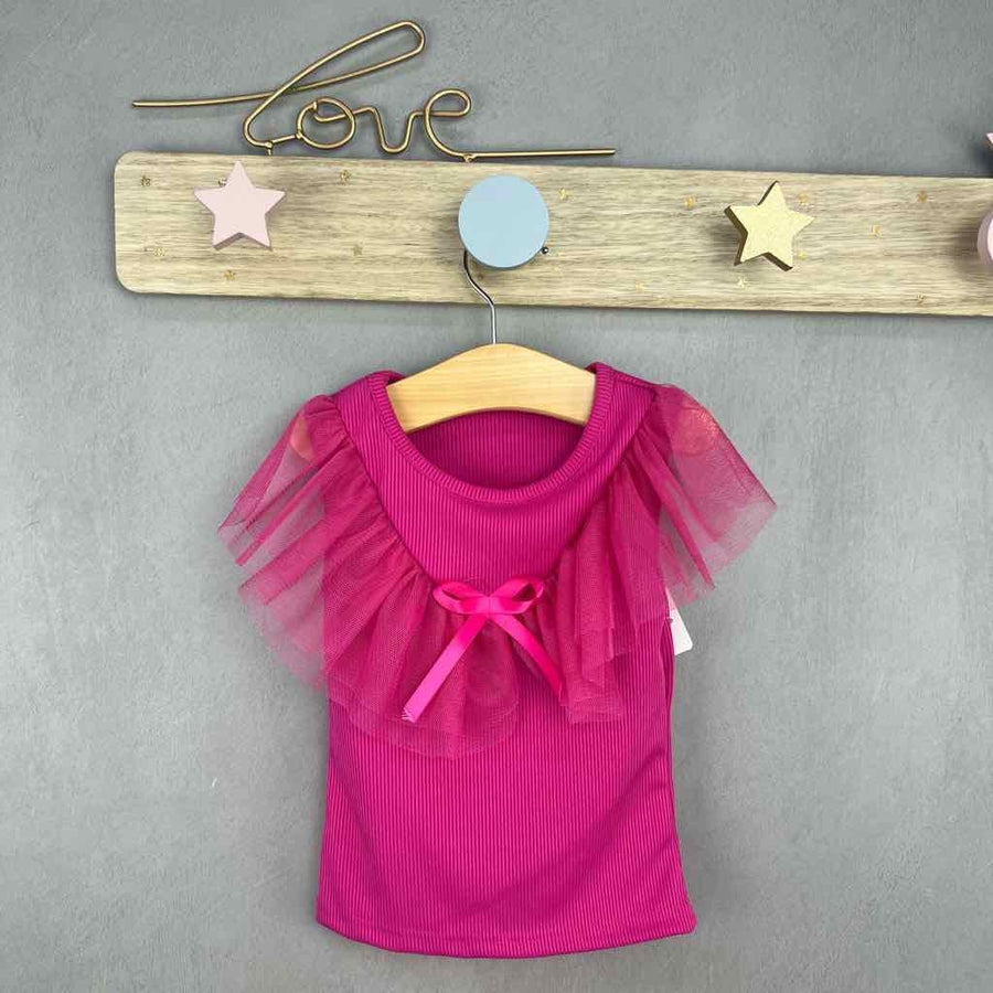 Maglia Con Fiocco e Tulle