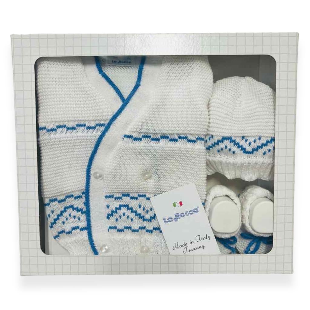 Set Golfino+Scarpette+Cappello in Cotone 0/6 Mesi