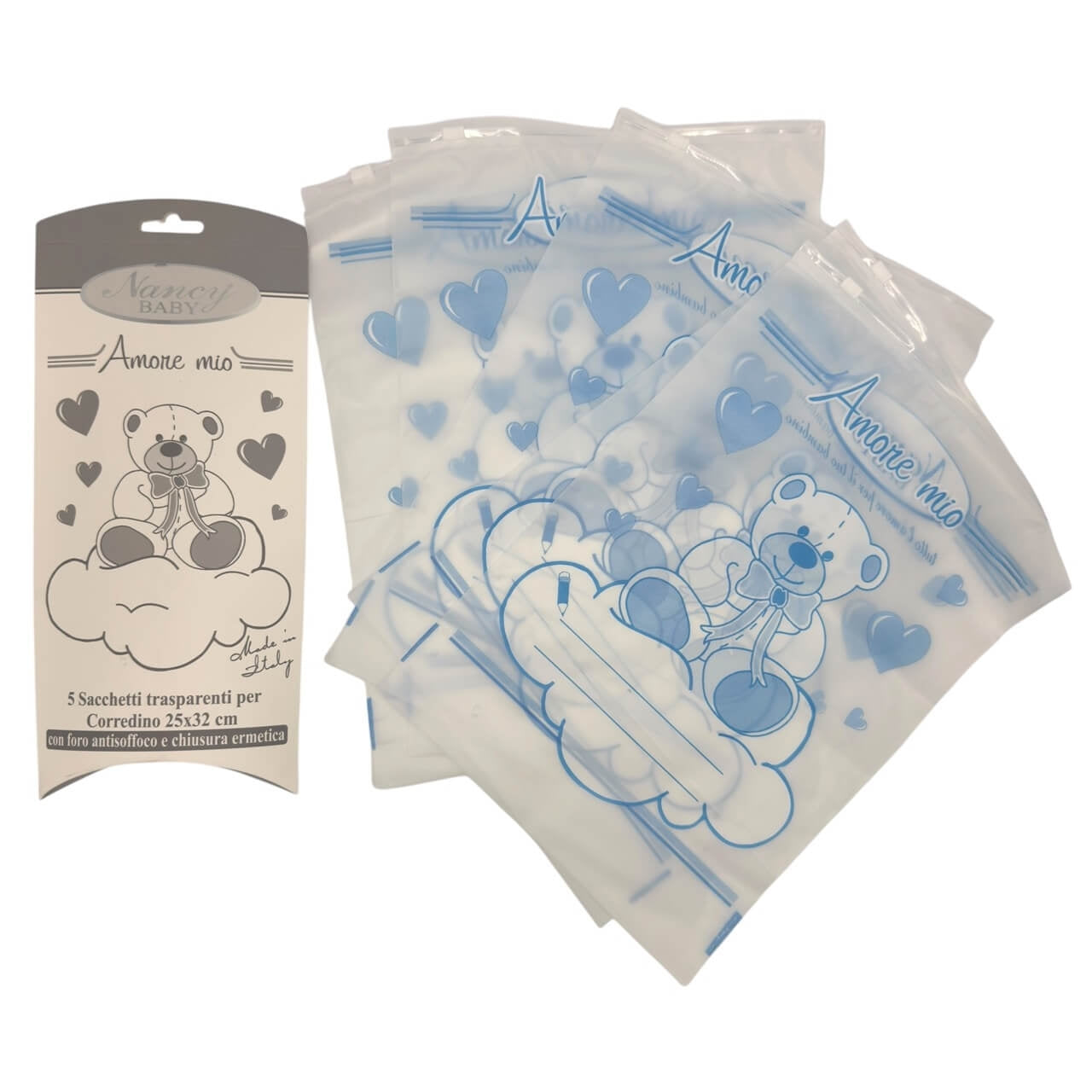 5 Sacchetti Trasparenti per corredino