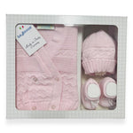 Set Golfino+Scarpette+Cappello in Cotone 0/6 Mesi