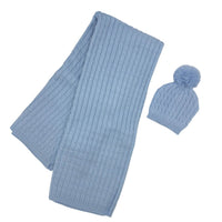 Completo Cappello con Pon Pon + Scialle in Misto Lana