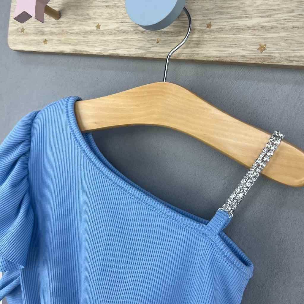 Top Monospalla Con Brillantini