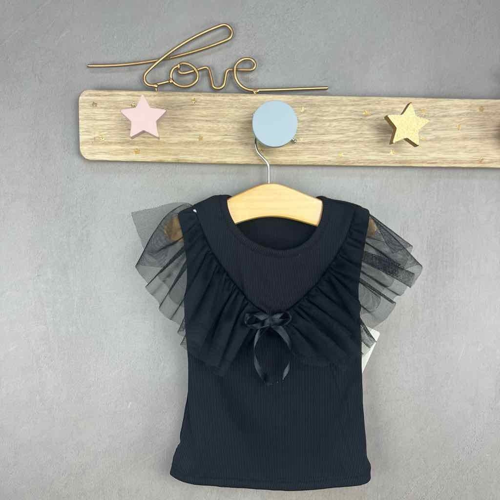 Maglia Con Fiocco e Tulle