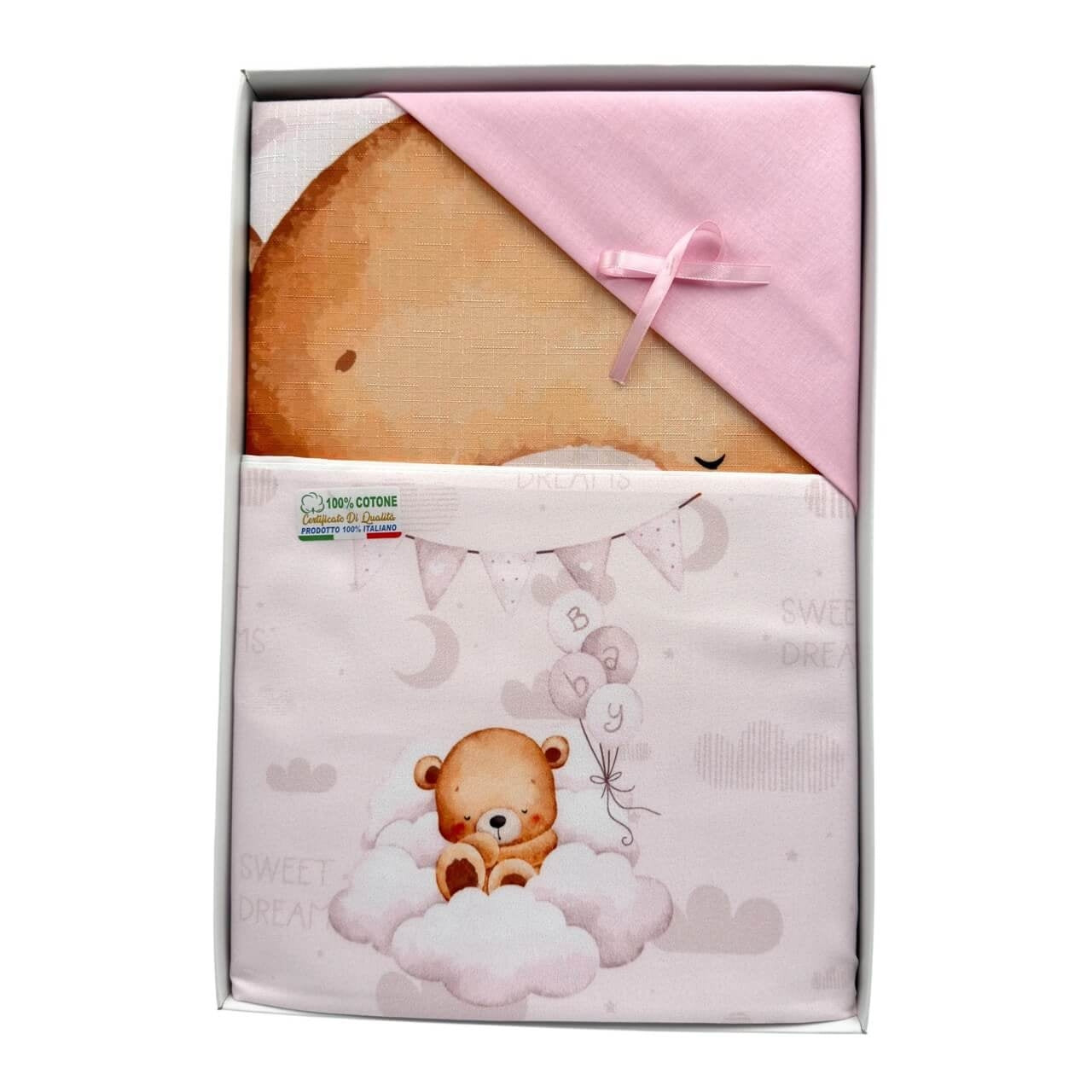 Completo Lenzuola + Copertina in Cotone per Carrozzina